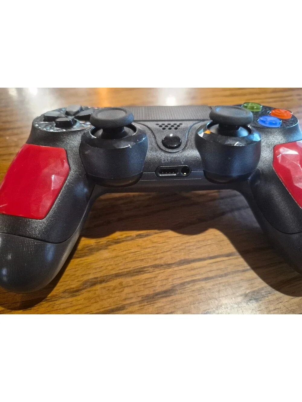 PlayStation 4 Wireless Controller Custom Red Black Gamepad Used Tested 1218